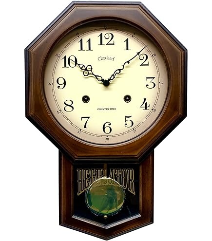 Amazon.co.jp: さんてる 日本製 八角渦ボン振り子時計(アラビア文字